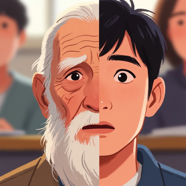 Realistic image. People discovering that their lives were all just a dream at the end of their lives. The whole time, they were just 21-year-old college students who took a nap in class. — Model 13