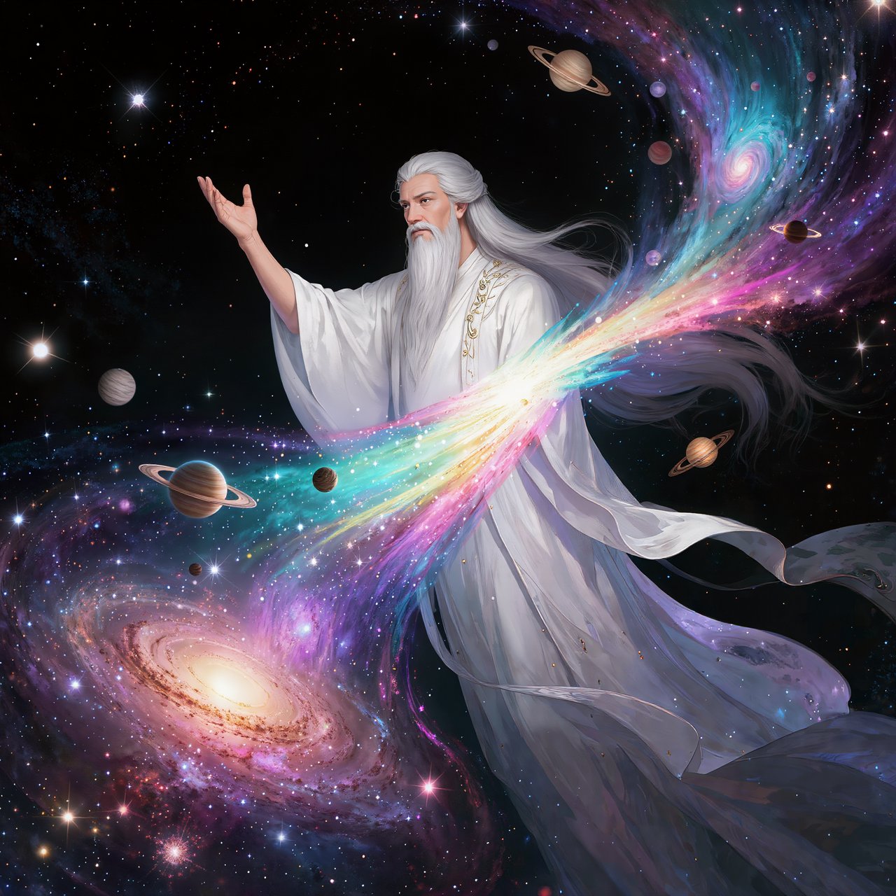 An immortal with a wave of their hand creates multiple universes. — Kling v3
