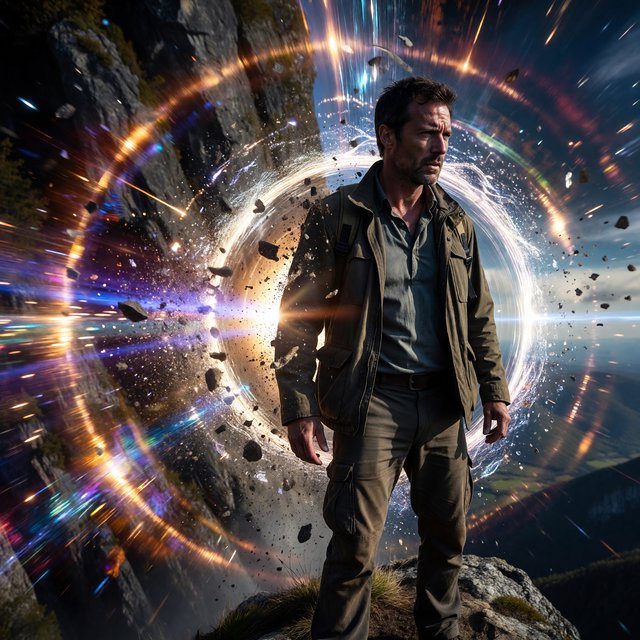 Realistic, an adult person goes back in time to change something. — ImagineArt 1.5 Pro
