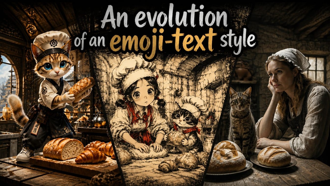 An evolution of an emoji-text style