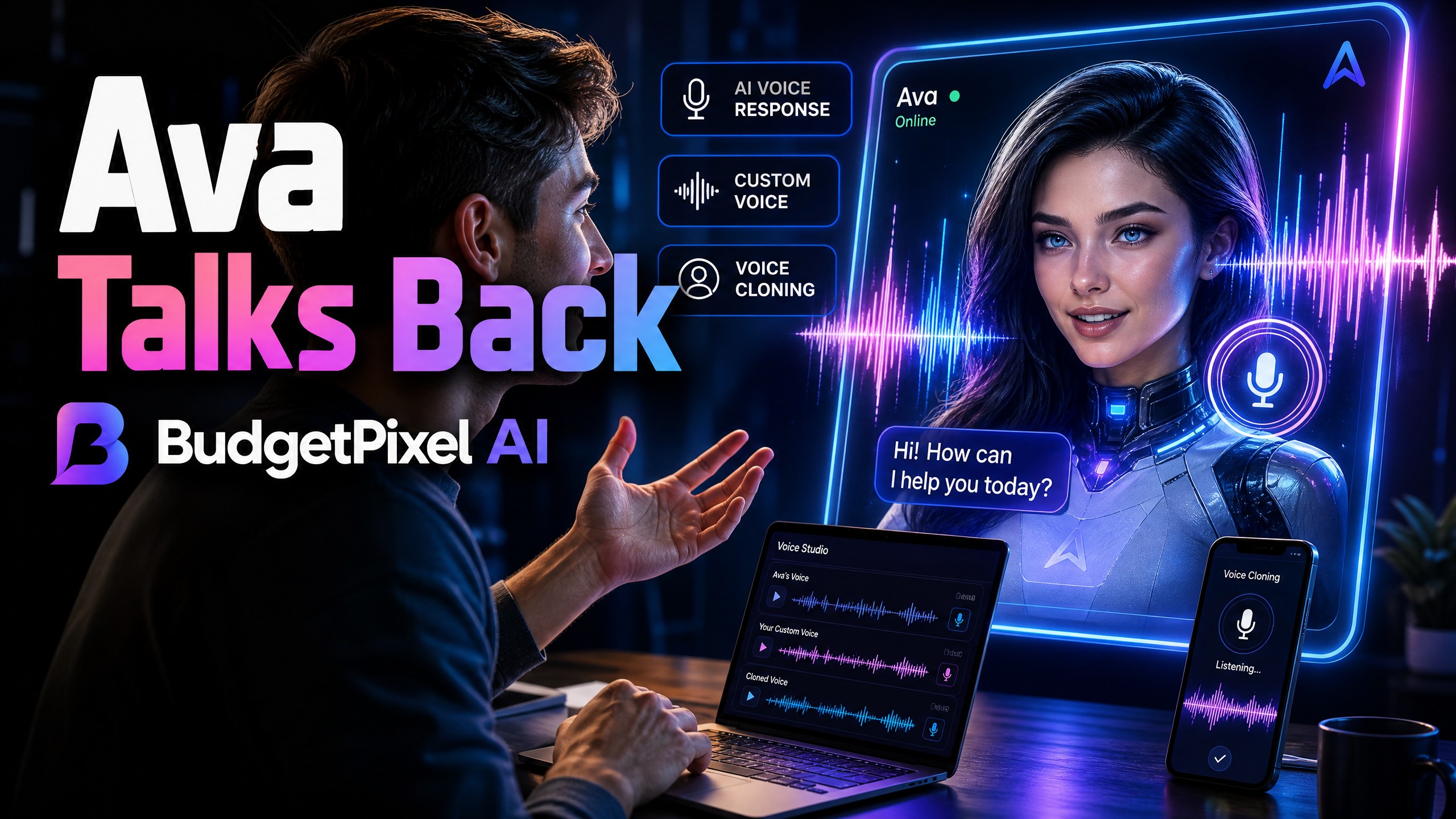 Ava on BudgetPixel AI Can Now Talk Back With Voice