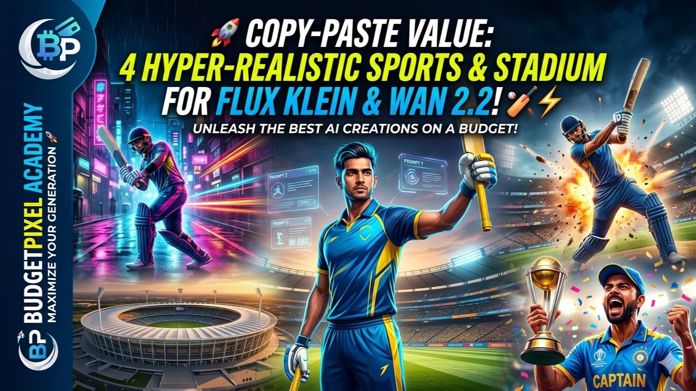 🚀 Copy-Paste Value: 4 Hyper-Realistic Sports & Stadium Prompts for Flux Klein & Wan 2.2! 🏏⚡