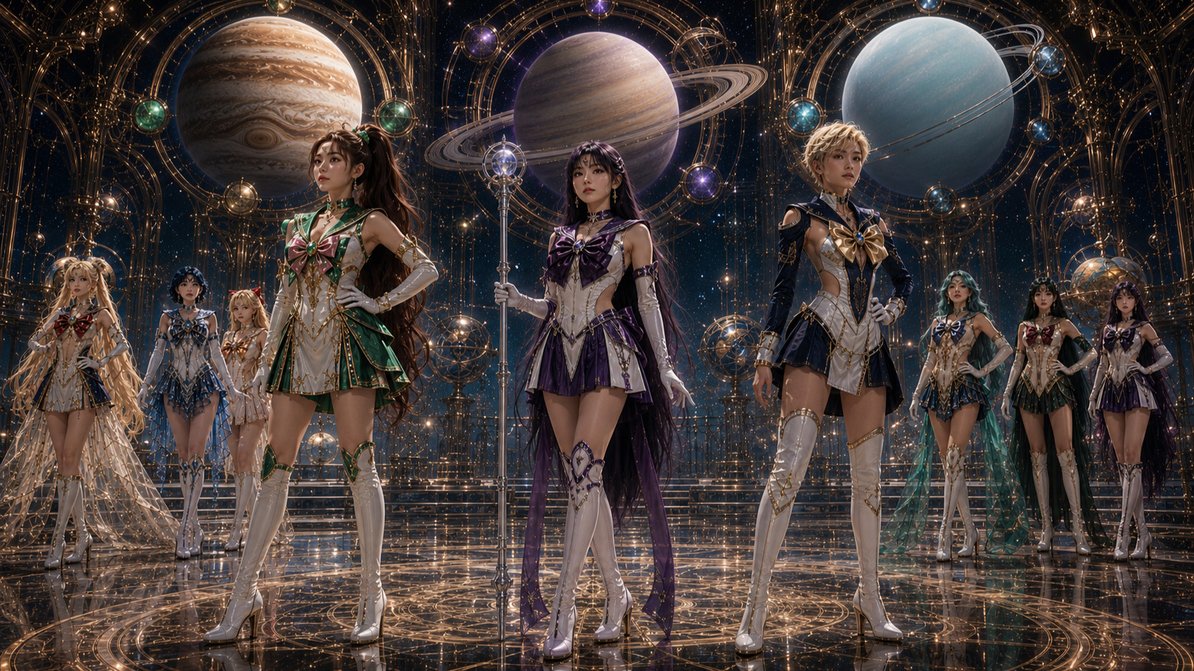 Sailor Moon and the Sailor Senshi (Sailor Guardians) in Orbital Edwardiancore Futurism (Pt2/3)