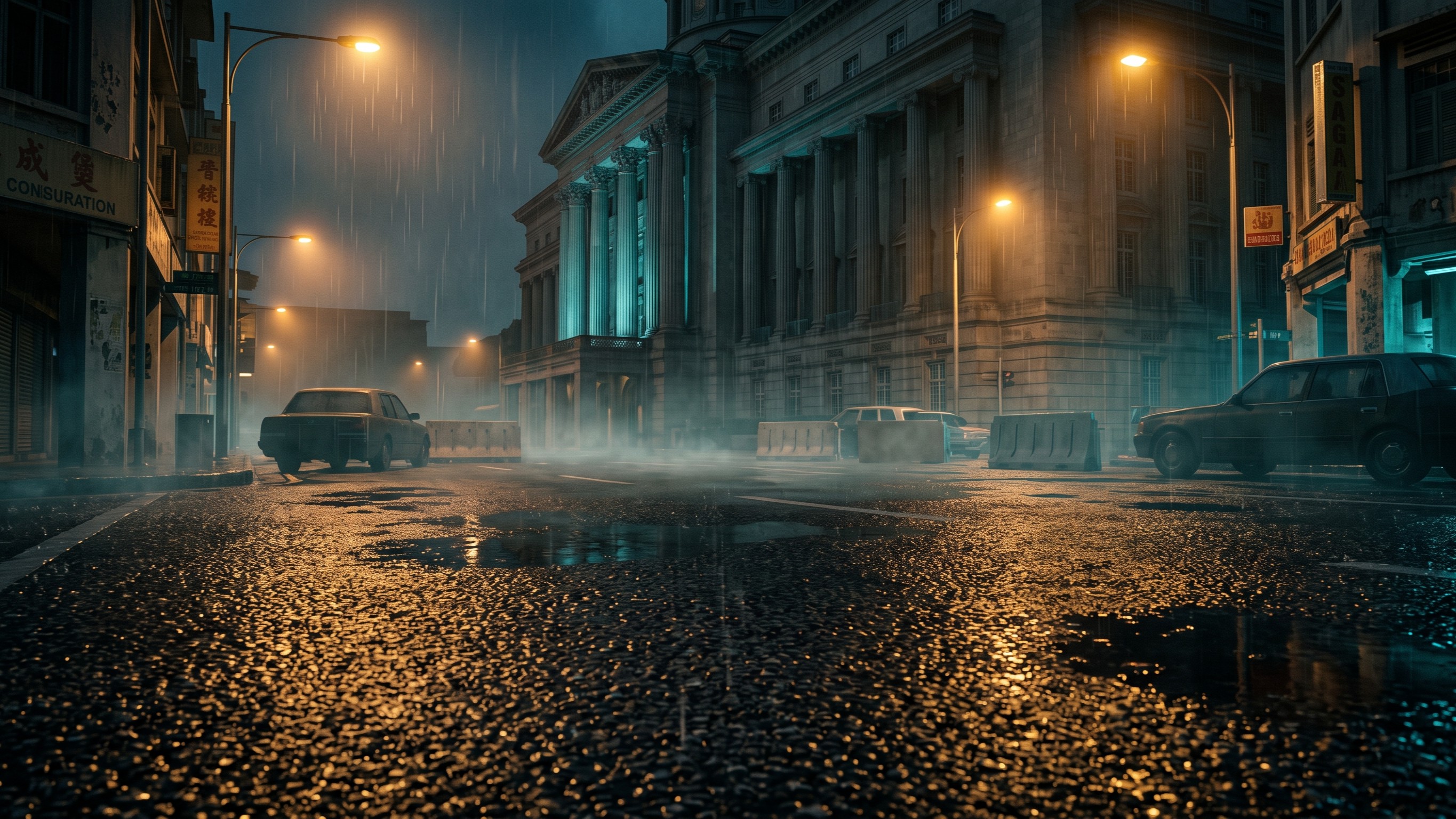 Raccoon Fog: Prompting Wet Asphalt Reflections and Low-Altitude Volumetric Mist for Survival Horror