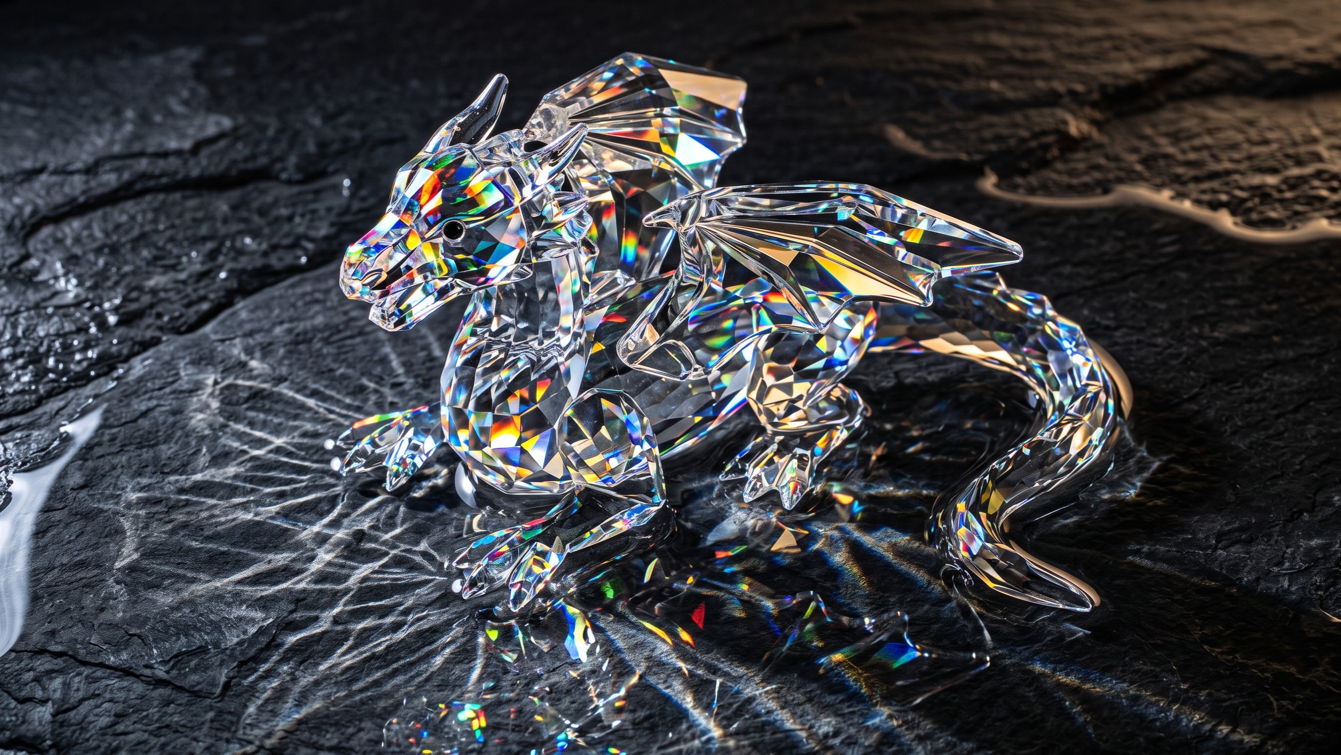 Prismatic Facets: Master Swarovski Crystal Dispersion and Water Surface Caustics in AI Macro Renders