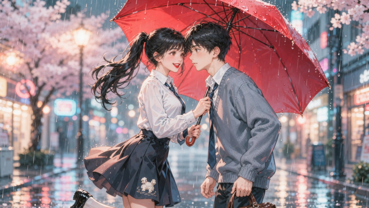 A Girl, A Boy, and One Umbrella