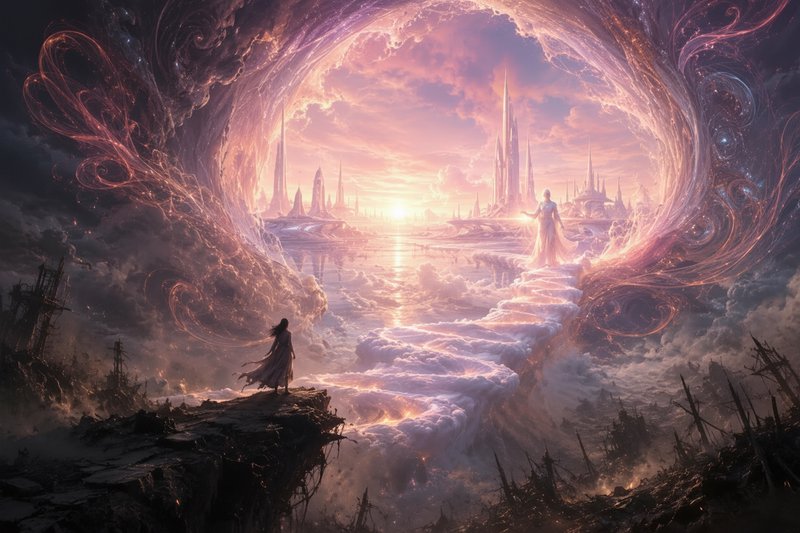 At the edge of ruin, a portal to a bette