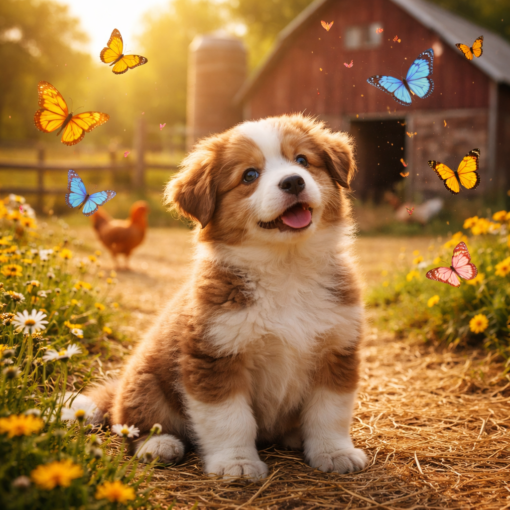 Fluffy LOVES Butterflies!