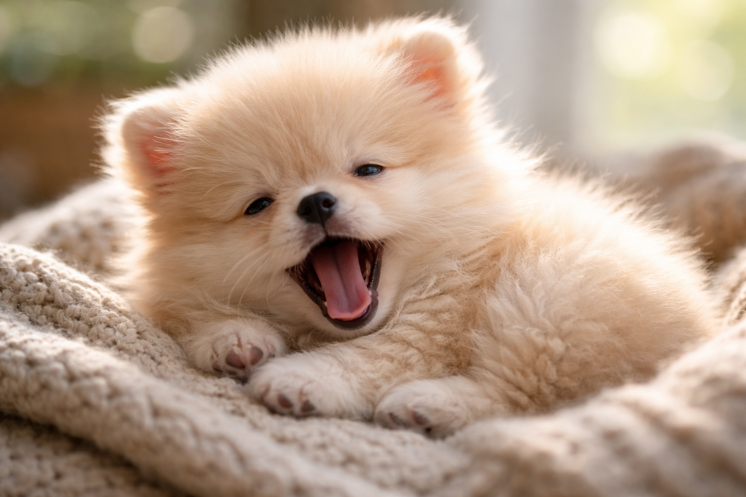 The fluffy puppy
