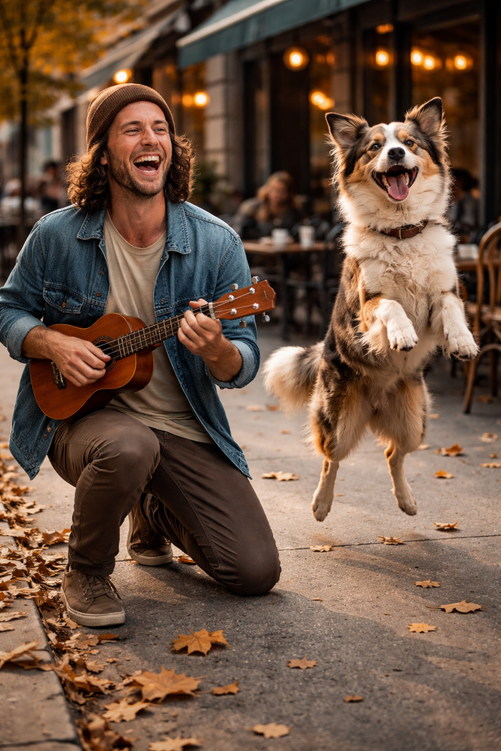 Street Serenade: A Dog's Delight! 🎶🐶