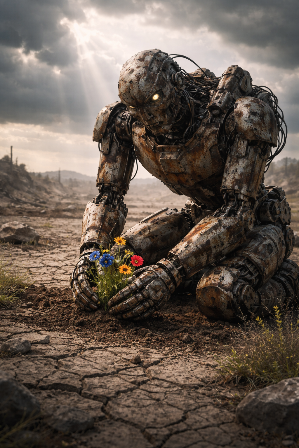 Rusty Robot, Delicate Flowers 🤖🌸
