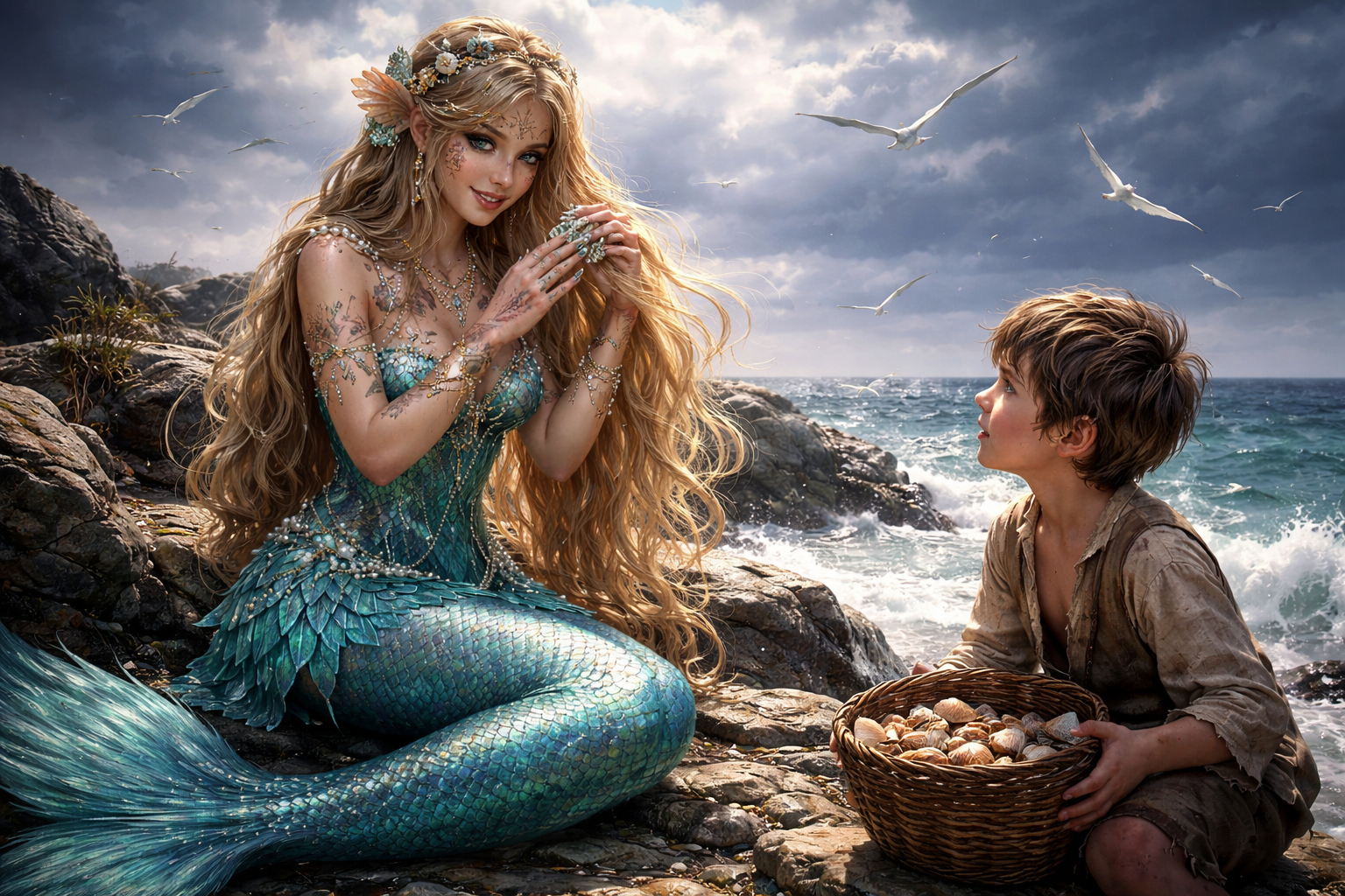 Listening to Sea-Tales, told by a Mermaid