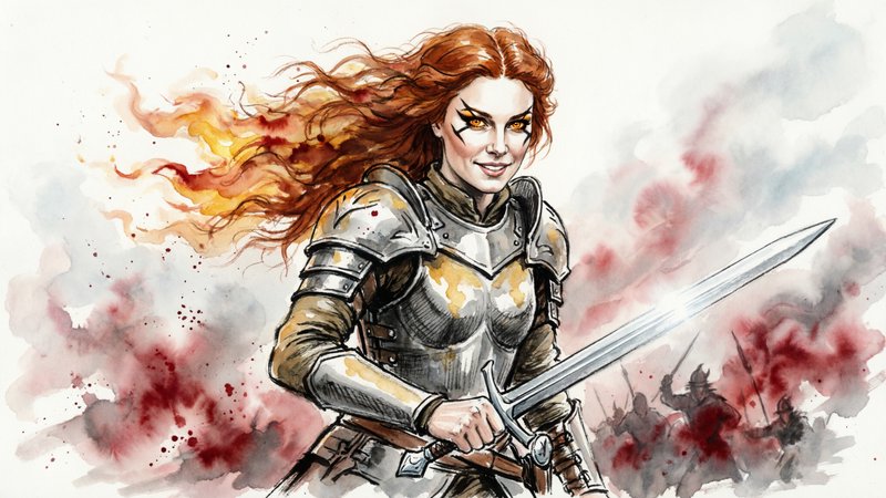 A dynamic fantasy illustration featuring a fearles | NielsCarlsen on ...