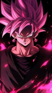 Goku Black in Super Saiyan Rosé with pink hair and intense pink aura.