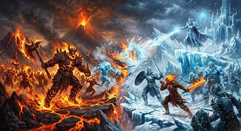 A dramatic fantasy battle scene featuring contrast | thedarkrider on ...