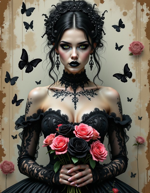 A dramatic gothic portrait featuring a pale-skinne | justrob on ...