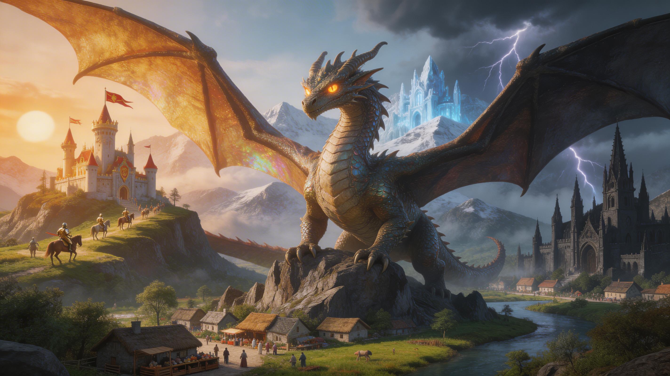 Medieval Dragon in a fantasy realm