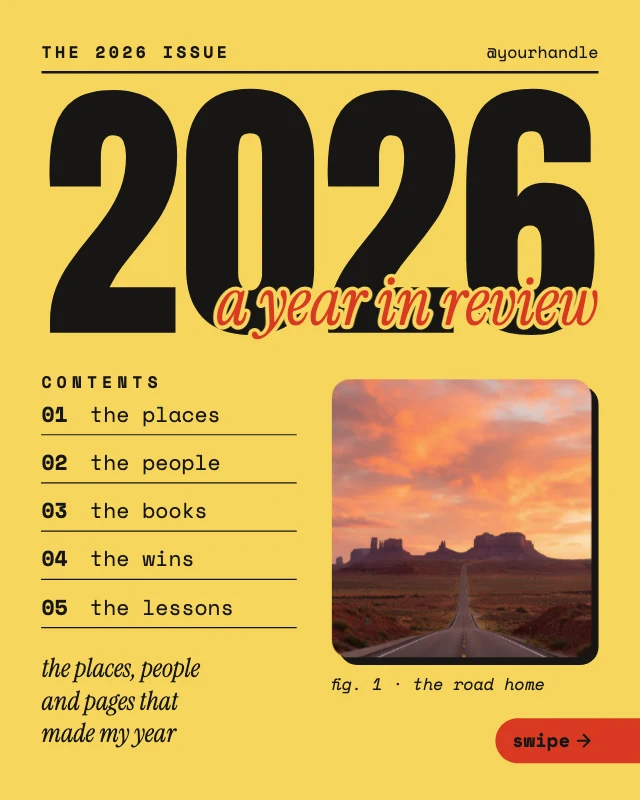 2026 year in review carousel template