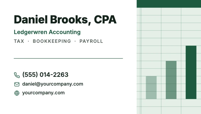 Accountant business card template