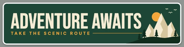 Adventure awaits bumper sticker template