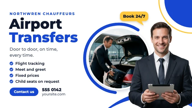 Airport transfer service ad template