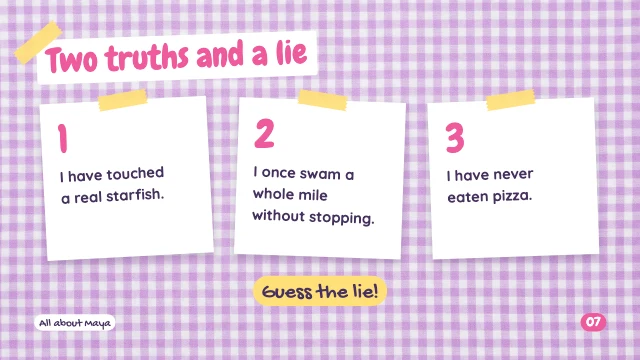 All about me presentation template, page 7 of 8