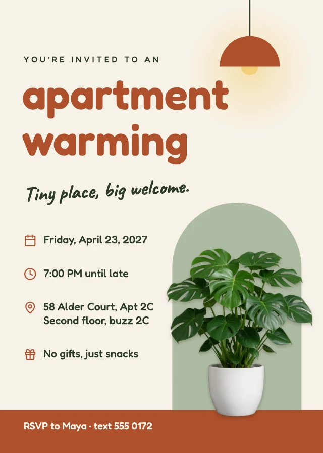 Apartment warming invitation template