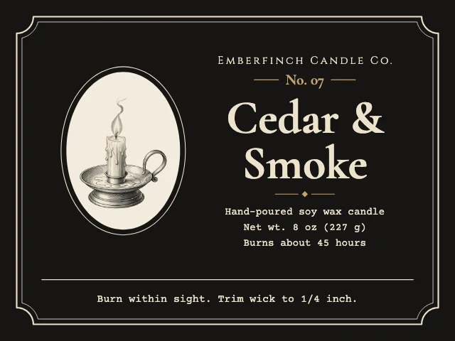 Apothecary candle label template