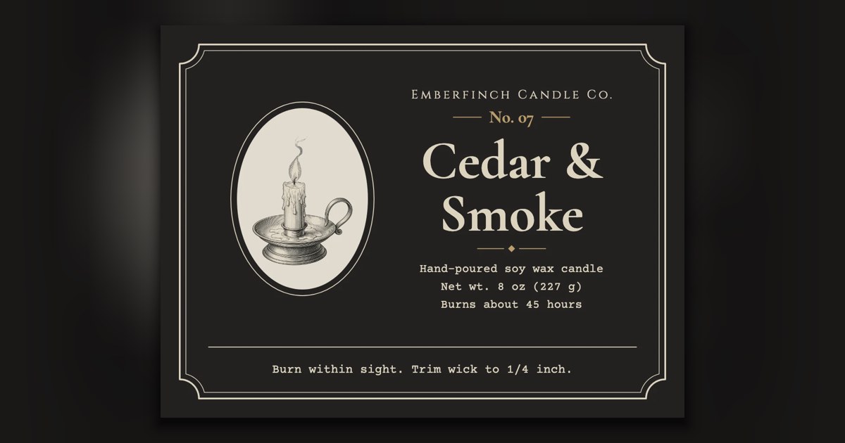 Apothecary candle label: Free Editable Template | BudgetPixel