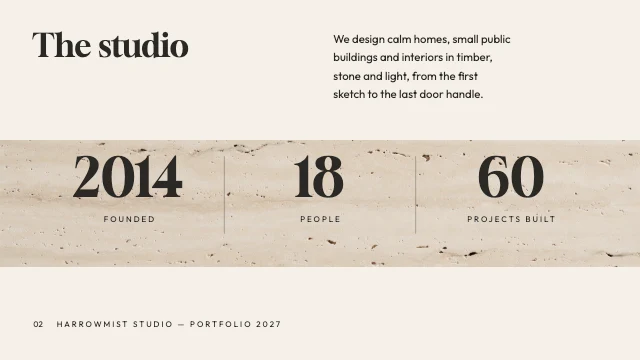 Architecture and interiors portfolio template, page 2 of 8