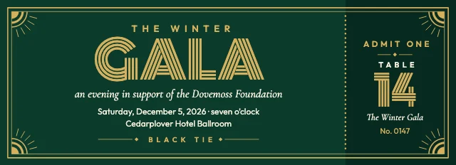 Charity gala ticket template