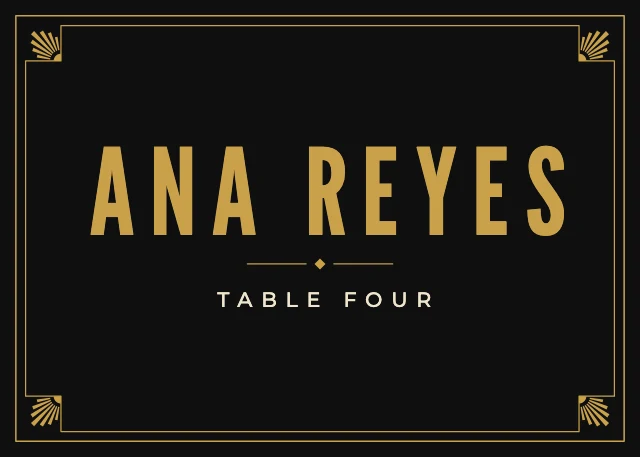 Art Deco wedding place card template