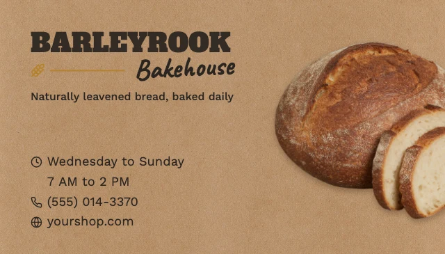 Artisan bakery business card template
