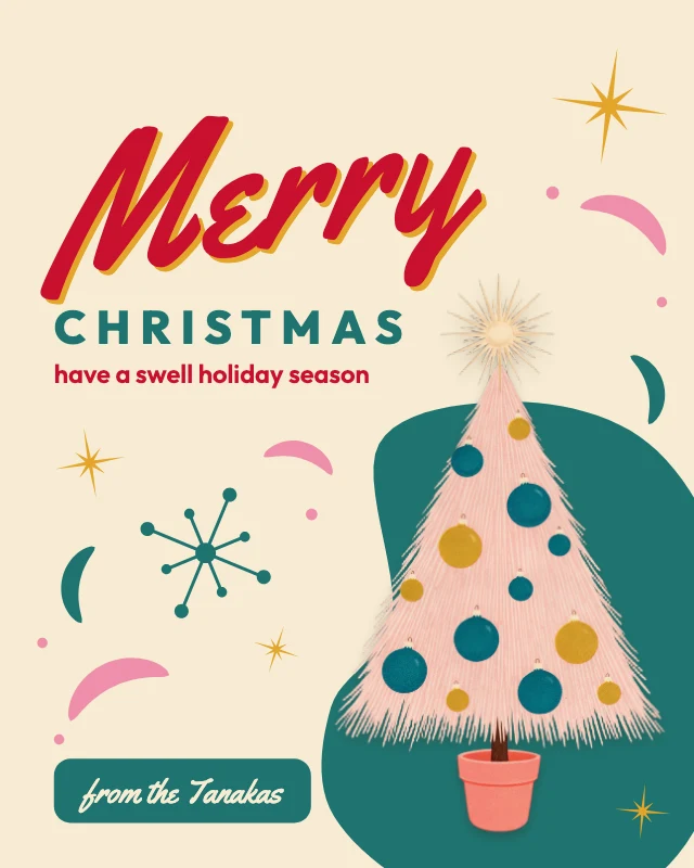 Retro Christmas greeting post template