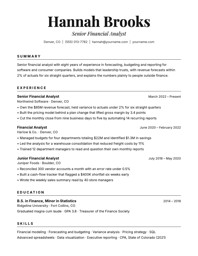 ATS-friendly résumé template