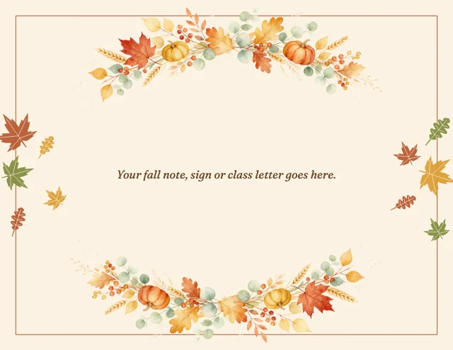 Autumn leaves page border template