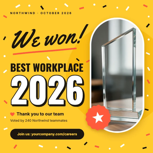 Award win LinkedIn post template