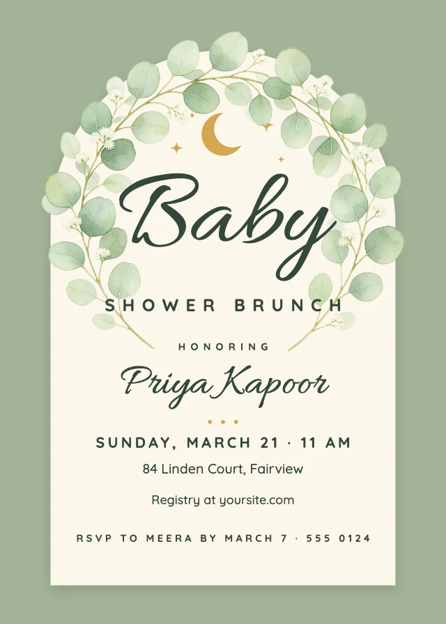 Baby shower brunch invitation template