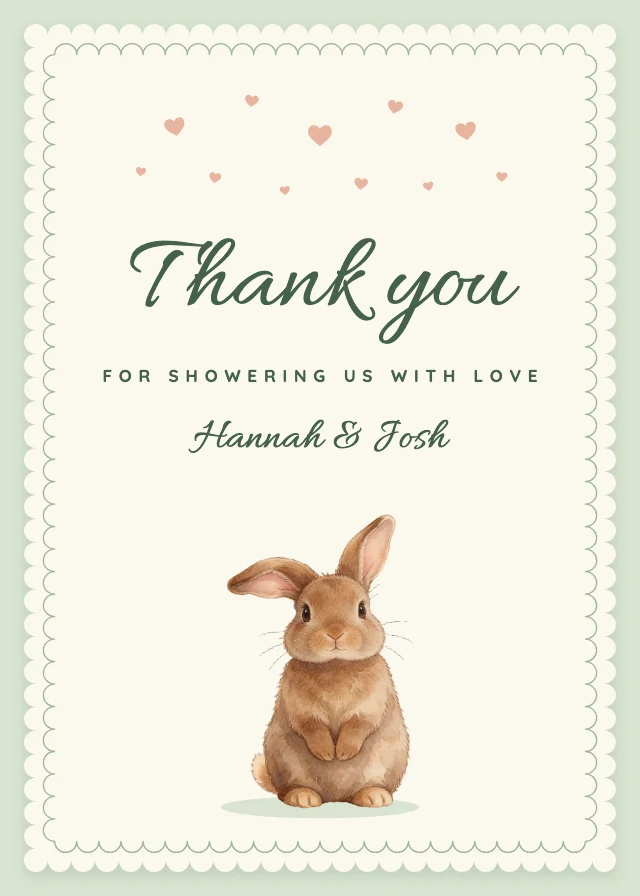 Baby shower thank-you card template