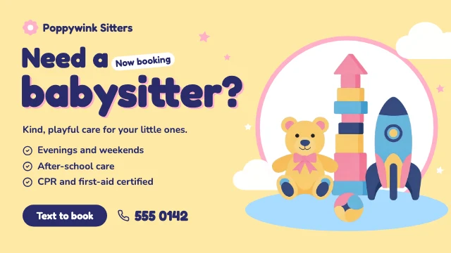 Babysitter services X ad template