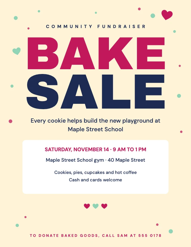 Bake sale flyer template