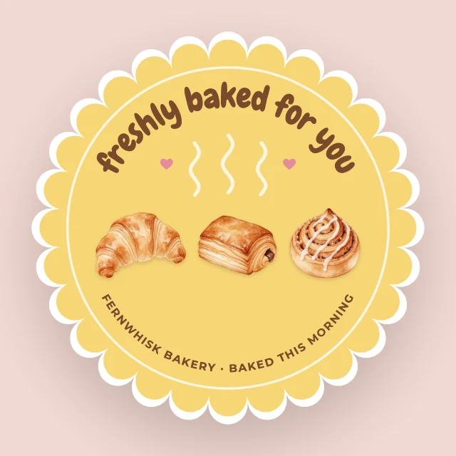 Bakery box seal sticker template