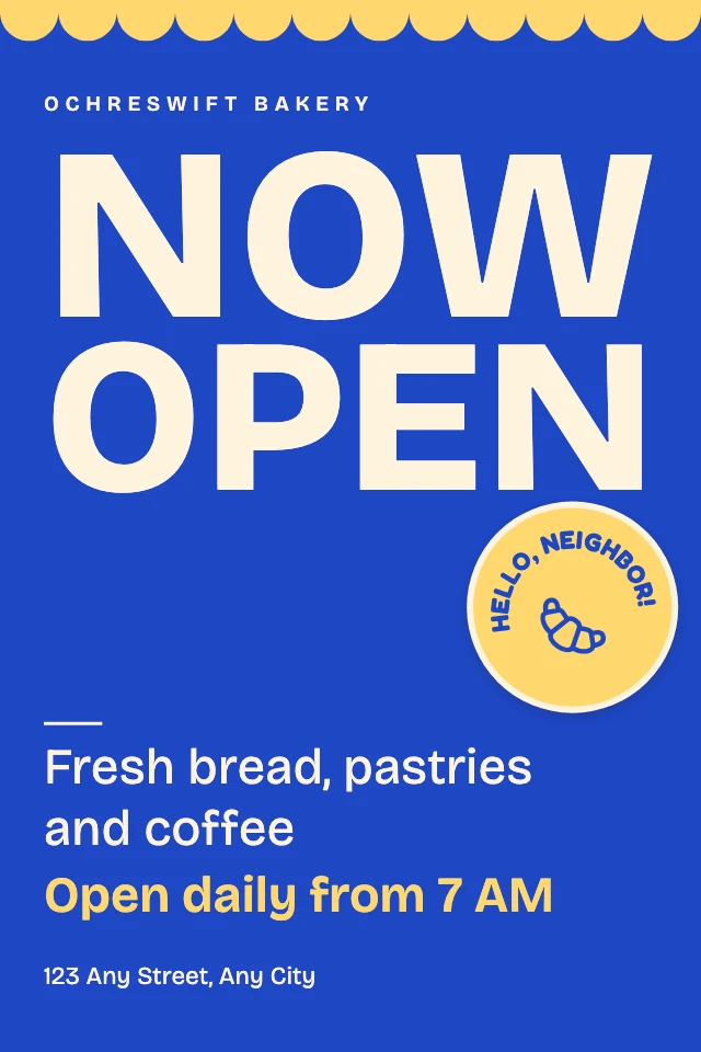 Now open window poster template