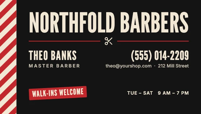 Barber business card template