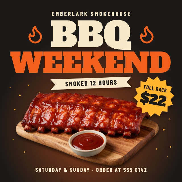 BBQ ribs Instagram post template
