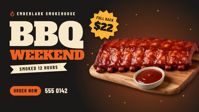 BBQ ribs X ad template