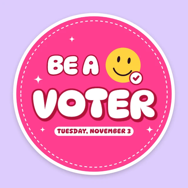 Be a voter smiley sticker template