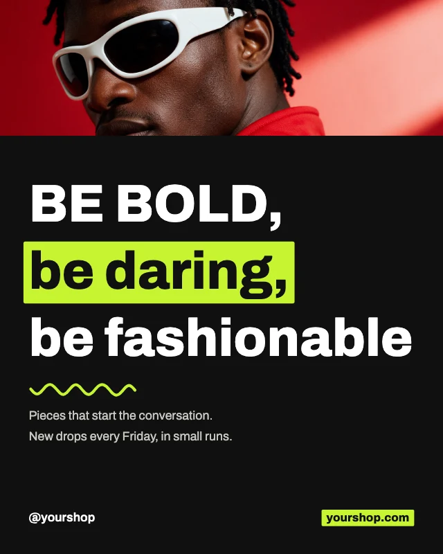 Be bold fashion quote post template