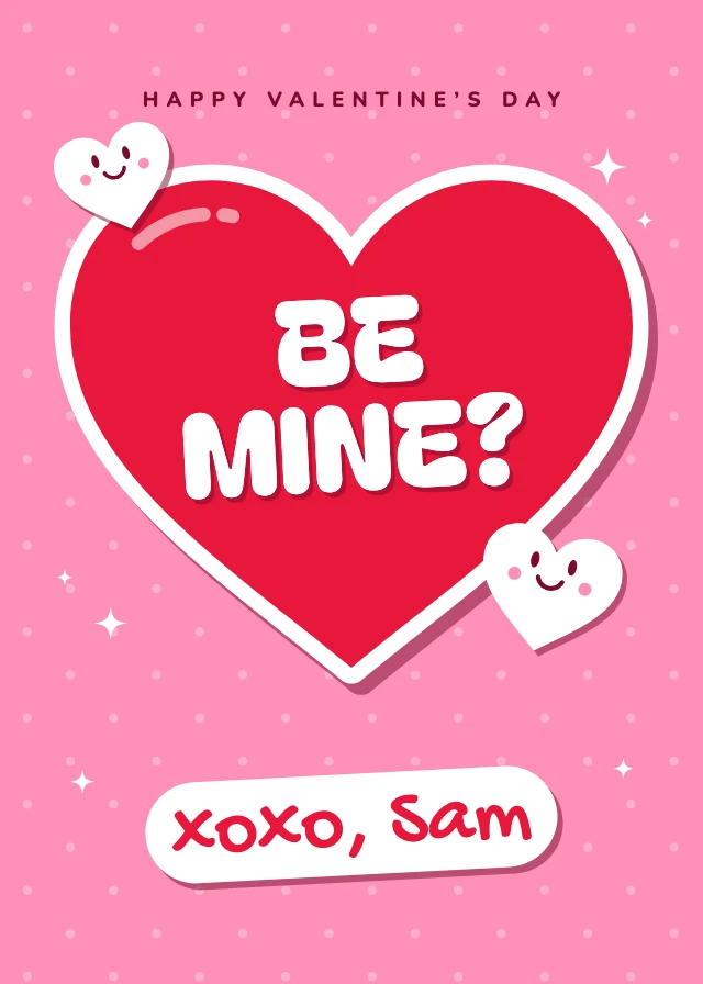 Be mine Valentine card template