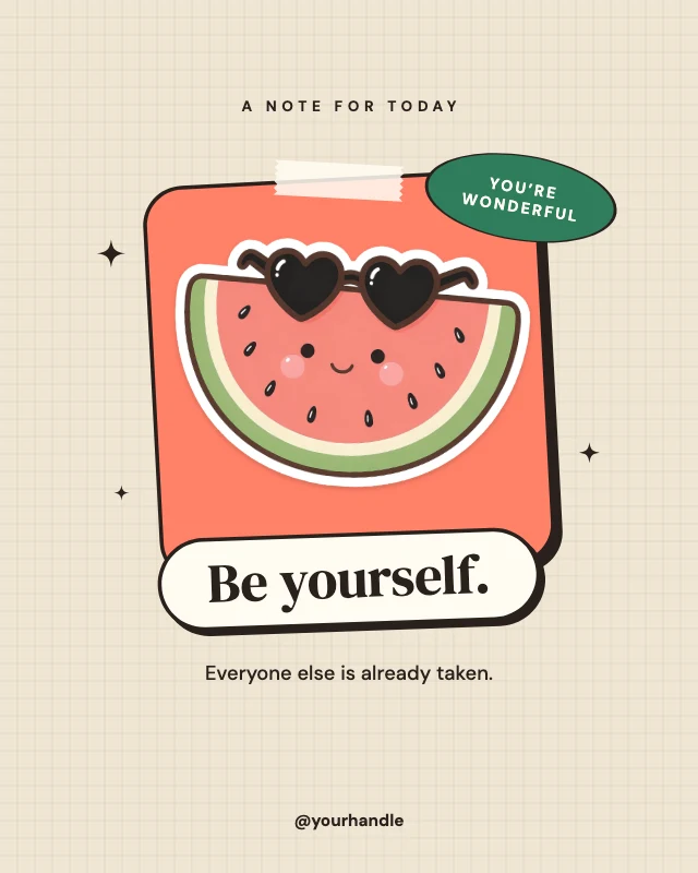 Be yourself quote post template
